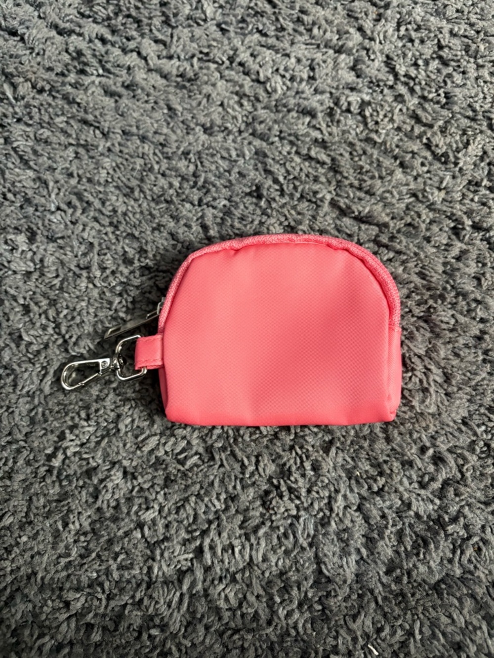 NWOT coral pink colored zipper pouch keychain wallet